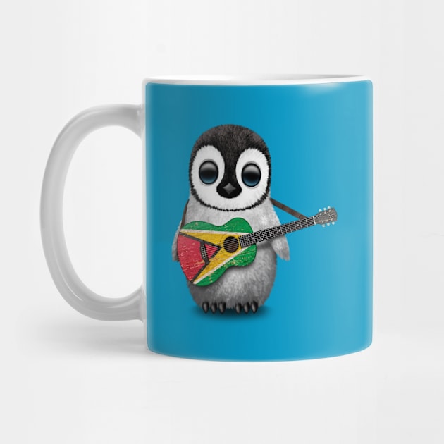 Baby Penguin Playing Guyanese Flag Guitar by jeffbartels